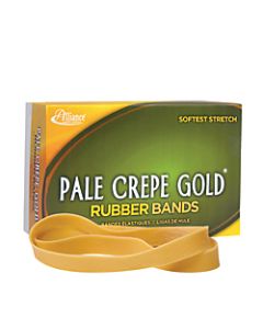 Alliance Pale Crepe Gold Rubber Bands, #107, 7in x 5/8in, 1 Lb, Box Of 60