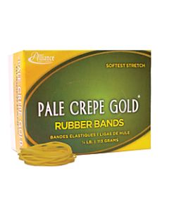 Alliance Pale Crepe Gold Rubber Bands In 1/4-Lb Box, #16, 2 1/2in x 1/16in, Box Of 669