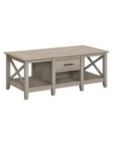 Bush Furniture Key West Coffee Table With Storage, Washed Gray, Standard Delivery