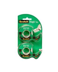 Scotch Magic Tape In Dispensers, 3/4in x 600in, Pack Of 2 Rolls
