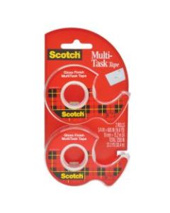 Scotch MultiTask Tape In Dispensers, 3/4in x 600in, Pack Of 2 Tapes