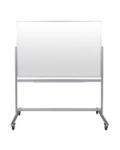 Luxor Mobile Double-Sided Magnetic Dry-Erase Whiteboard, 40in x 60in, Aluminum Frame With Silver Finish