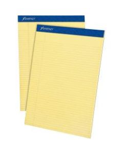 Ampad Perforated Ruled Pads, Letter Size, 50 Sheets, Ruled, Canary Yellow, Box Of 12