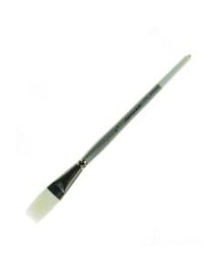 Silver Brush Silverwhite Series Short-Handle Paint Brush, 3/4in, Bright Bristle, Synthetic Taklon Filament, Multicolor