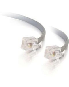 C2G 14ft RJ11 Modular Telephone Cable - RJ-11 Male - RJ-11 Male - 14ft - Silver