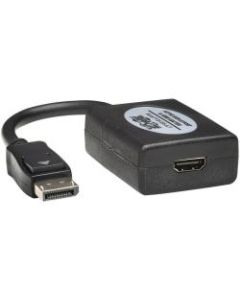 Tripp Lite DisplayPort to HDMI Adapter Converter Active DP to HDMI 6 Inch 4K x 2K - DisplayPort/HDMI for Monitor, Audio/Video Device - 6in - 1 x DisplayPort Male Digital Audio/Video - 1 x HDMI Female Digital Audio/Video - Black