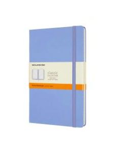 Moleskine Classic Hard Cover Notebook, 5in x 8-1/4in, Ruled, 120 Sheets, Hydrangea Blue