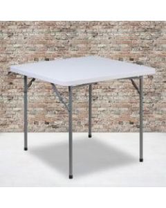 Flash Furniture Square Plastic Folding Table, 29inH x 33-3/4inW x 33-3/4inD, Granite White