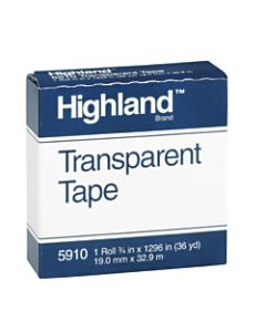 3M Highland 5910 Transparent Tape, 3/4in x 1,296in