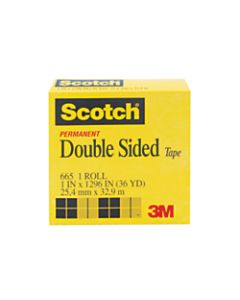 Scotch Permanent Double-Sided Tape, 1in x 1296in, Clear