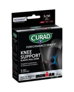 CURAD Elastic Knee Support With Microban, Small, Black