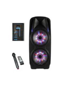 BeFree Sound Double Subwoofer Portable Bluetooth Party PA Speaker, Black