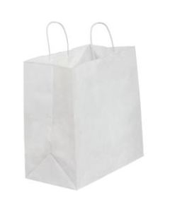 Partners Brand Paper Shopping Bags, 13inW x 7inD x 13inH, White, Case Of 250