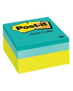 Post-it Notes Memo Cubes, 3in x 3in, Green Wave, Pack Of 1 Cube