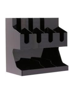 Mind Reader "Fancy" Acrylic Jumbo Condiment Organizer, 15inH x 16inW x 9inD, Black