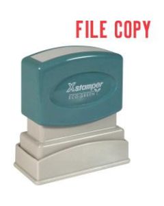Xstamper One-Color Title Stamp, Pre-Inked, "File Copy", Red