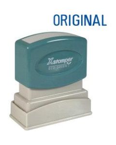 Xstamper One-Color Title Stamp, Pre-Inked, "Original", Blue