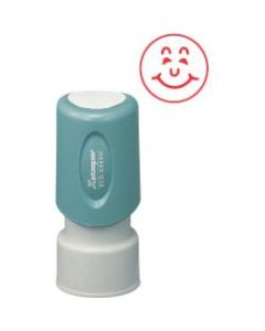 Xstamper One-Color Specialty Stamp, Round, "Happy Face", Red