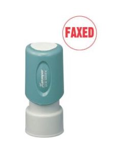 Xstamper Pre-Inked FAXED Stamp - Message Stamp - "FAXED" - 0.63in Impression Diameter - Red - Plastic Cap - Recycled - 1 Each
