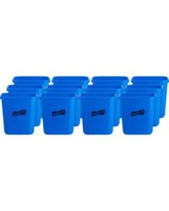 Genuine Joe 28-quart Recycle Wastebasket - 7.13 gal Capacity - Rectangular - 15in Height x 14.5in Width x 10.5in Depth - Blue, White - 12 / Carton