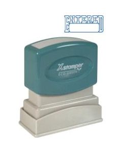 Xstamper One-Color Title Stamp, Pre-Inked, "Entered", Blue