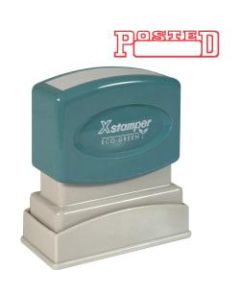 Xstamper One-Color Title Stamp, Pre-Inked, "Posted", Red, Box