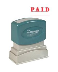 Xstamper One-Color Title Stamp, Pre-Inked, "Paid", Red, Box 1