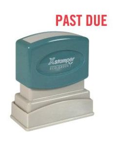 Xstamper One-Color Title Stamp, Pre-Inked, "Past Due", Red