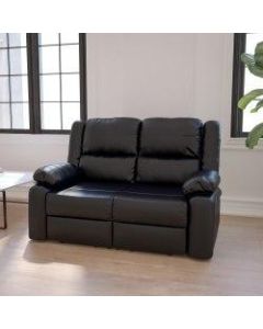 Flash Furniture Harmony Series Loveseat With 2 Built-In Recliners, Black LeatherSoft