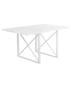Monarch Specialties Alice Dining Table With 4 Chairs, 30inH x 60inW x 36inD, White