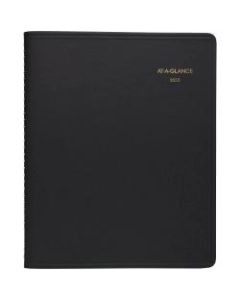 AT-A-GLANCE 24-Hour Daily Appointment Book Planner, 8-1/2in x 11in, Black, January To December 2022, 7021405