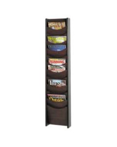 Safco 12-Pocket Wood Literature Display Rack, Mahogany