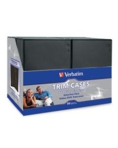 Verbatim DVD Trim Cases, Black, Pack Of 50 Cases
