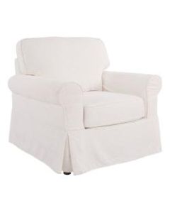 Ave Six Ashton Slipcover Chair, Ivory/Brown