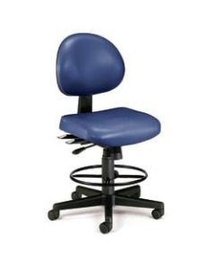 OFM 24-Hour Anti-Microbial Computer Task Chair With Drafting Kit, Navy/Black