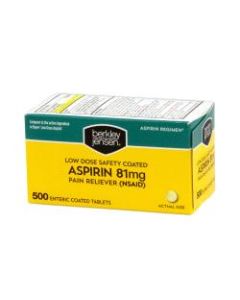 Berkley & Jensen Low-Dose Safety-Coated Aspirin, 81 mg, Pack Of 500