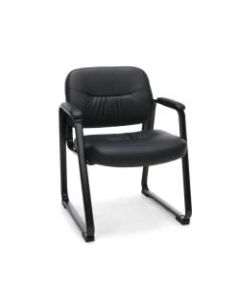 OFM Essentials Bonded Leather Side Chair, Black