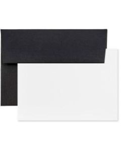JAM Paper Stationery Set, 4 3/4in x 6 1/2in, 30% Recycled, Black/White, Set Of 25 Cards And Envelopes