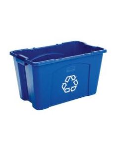Rubbermaid Commercial Rectangular Polyethylene Stacking Recycle Bin, 18 Gallons, Blue