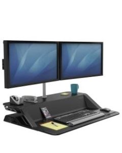 Fellowes Lotus Sit-Stand Workstation With Dual Arm Kit, Black
