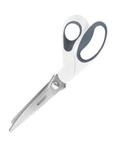 Westcott Pinking Shears - 9.5in Overall Length - White, Gray - 1 Each