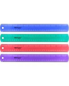 Westcott Jeweled Plastic Ruler, 12in, Assorted Colors
