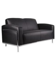 Boss CaressoftPlus Lounge Seating, Loveseat, Black/Silver