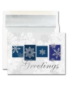 JAM Paper Christmas Card Set, Snowflake Greeting Blocks, Set Of 25 Cards and 25 Envelopes