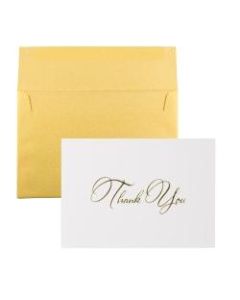 JAM Paper Thank You Card Set, Gold Stardream with Gold Script, Set Of 25 Cards And 25 Envelopes
