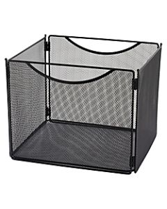 Safco Mesh Desktop File Box, Letter Size, 10inH x 12 1/2inW x 11inD, Black