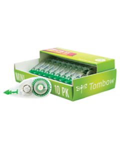 Tombow Mono Correction Tape, Mini, 1/6in x 315in, 60% Recycled, White, Pack Of 10