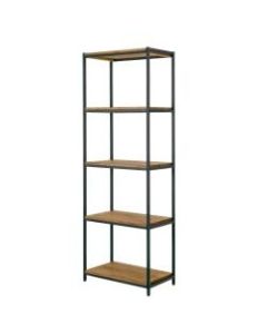Glamour Home Ailis 75inH 5-Shelf Etagere Bookcase, Brown