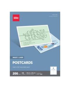 Office Depot Brand Inkjet/Laser Post Cards, 4 1/4in x 5 1/2in, Bright White, Pack Of 200