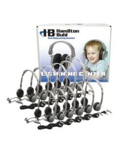 HamiltonBuhl MS2LV Personal On Ear Headphones Lab Pack, Silver/Black, Pack Of 12 Headphones